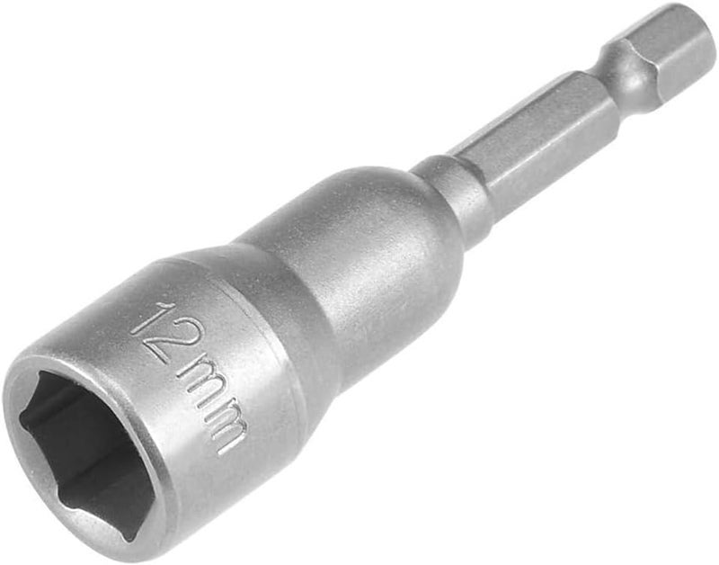 fixinus Store 12mm Quick-Change Driver Bit, Magnetic 1/4" Hex Socket Nut Driver Metric Impact Drill Bit, 65mm Length - Image 1